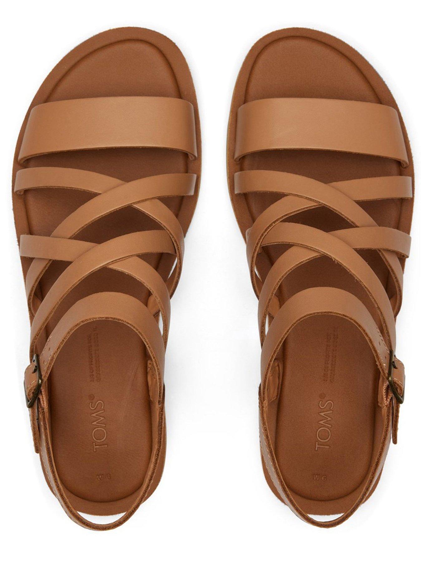 TOMS Sephina Leather Sandals - Sandy Beige | Very.co.uk