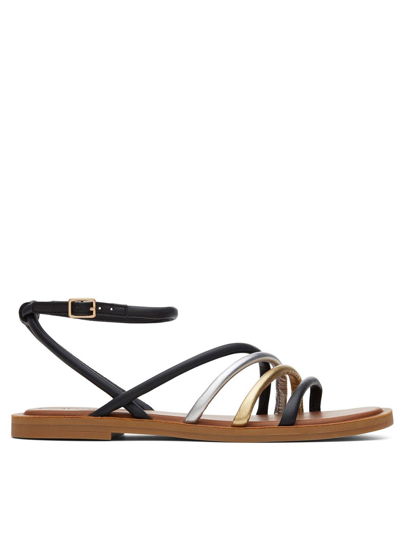 Strappy flat hot sale sandals uk