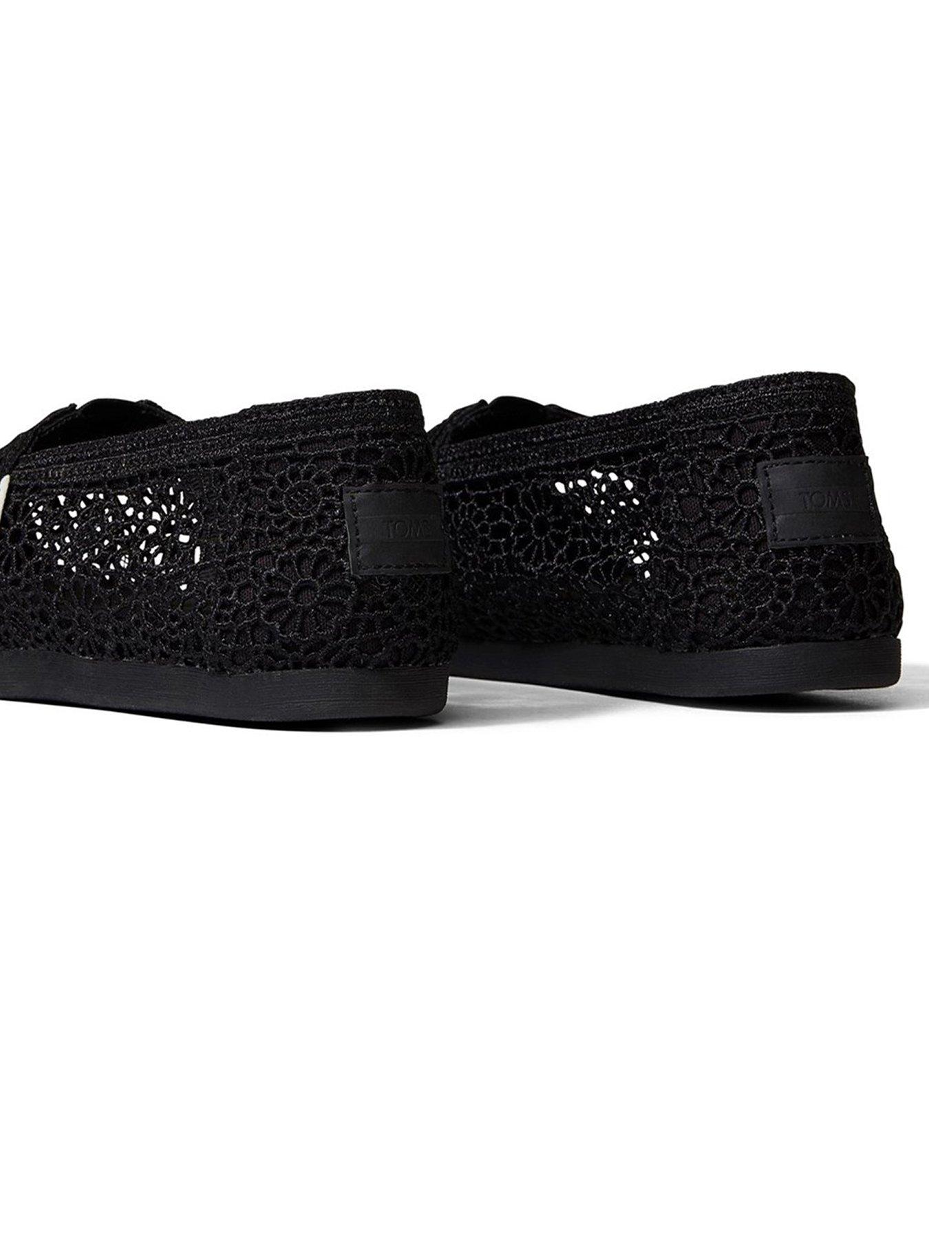 Black moroccan crochet toms deals