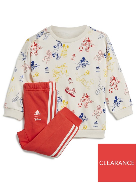 front image of adidas-sportswear-infant-unisex-disney-mickey-mouse-tracksuit-white