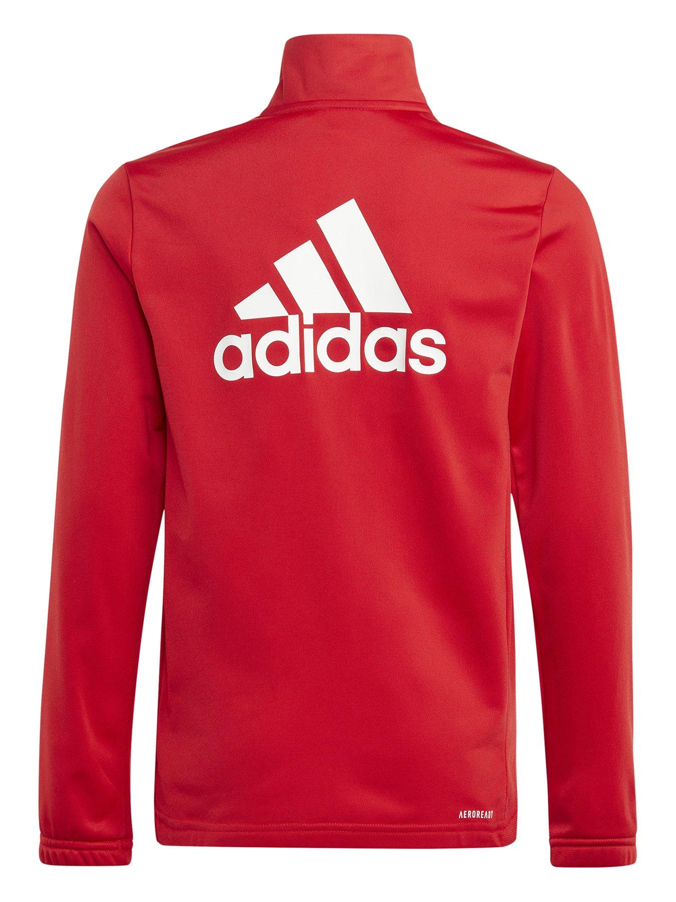 Junior red best sale adidas tracksuit