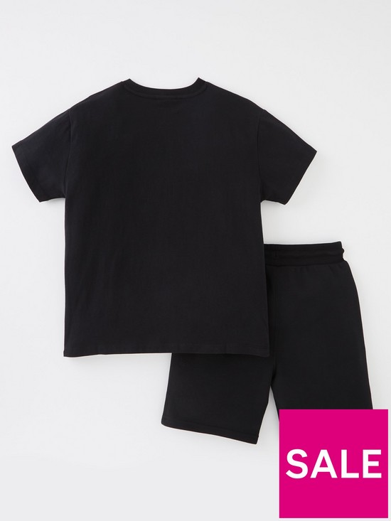 back image of ellesse-boys-idrica-t-shirt-and-short-set-junior-black
