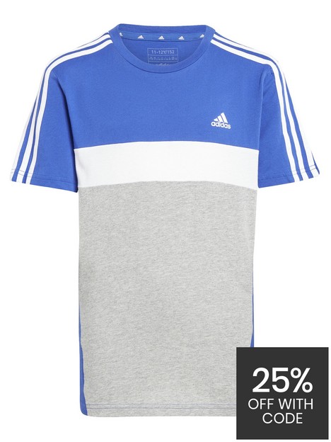adidas-sportswear-junior-3-stripe-tiberio-tee-blue