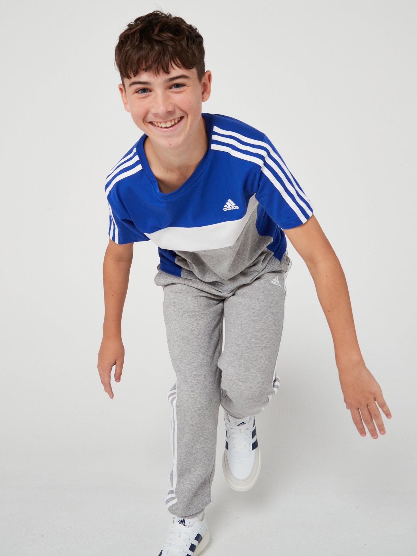 Image 5 of 6 of adidas Sportswear Junior Kids Colorblock Short Sleeve T-Shirt &nbsp;- Blue
