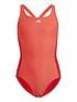 image of adidas-younger-girls-cut-3-stripe-swimsuit-red