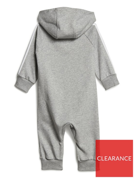 back image of adidas-sportswear-infant-3-stripe-all-in-one-grey