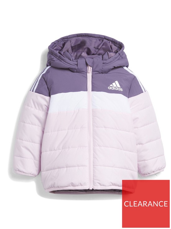 front image of adidas-sportswear-infant-padded-jacket-purple