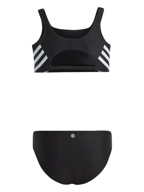 back image of adidas-junior-girls-3-stripe-bikini-black
