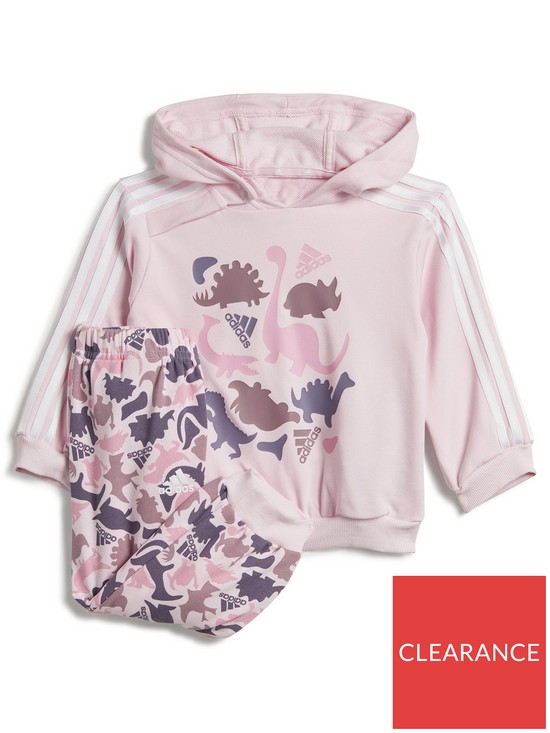 front image of adidas-sportswear-infant-printed-2-piece-hoodie-and-joggersnbspset-pink