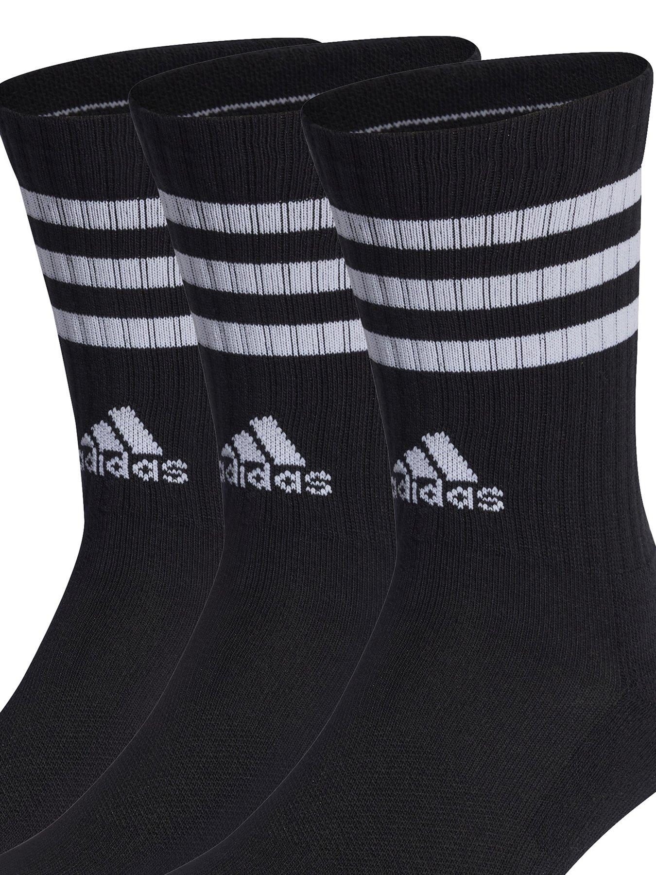Image 2 of 2 of adidas Sportswear Unisex 3 Pack Cushioned 3 Stripe Crew Socks - Black