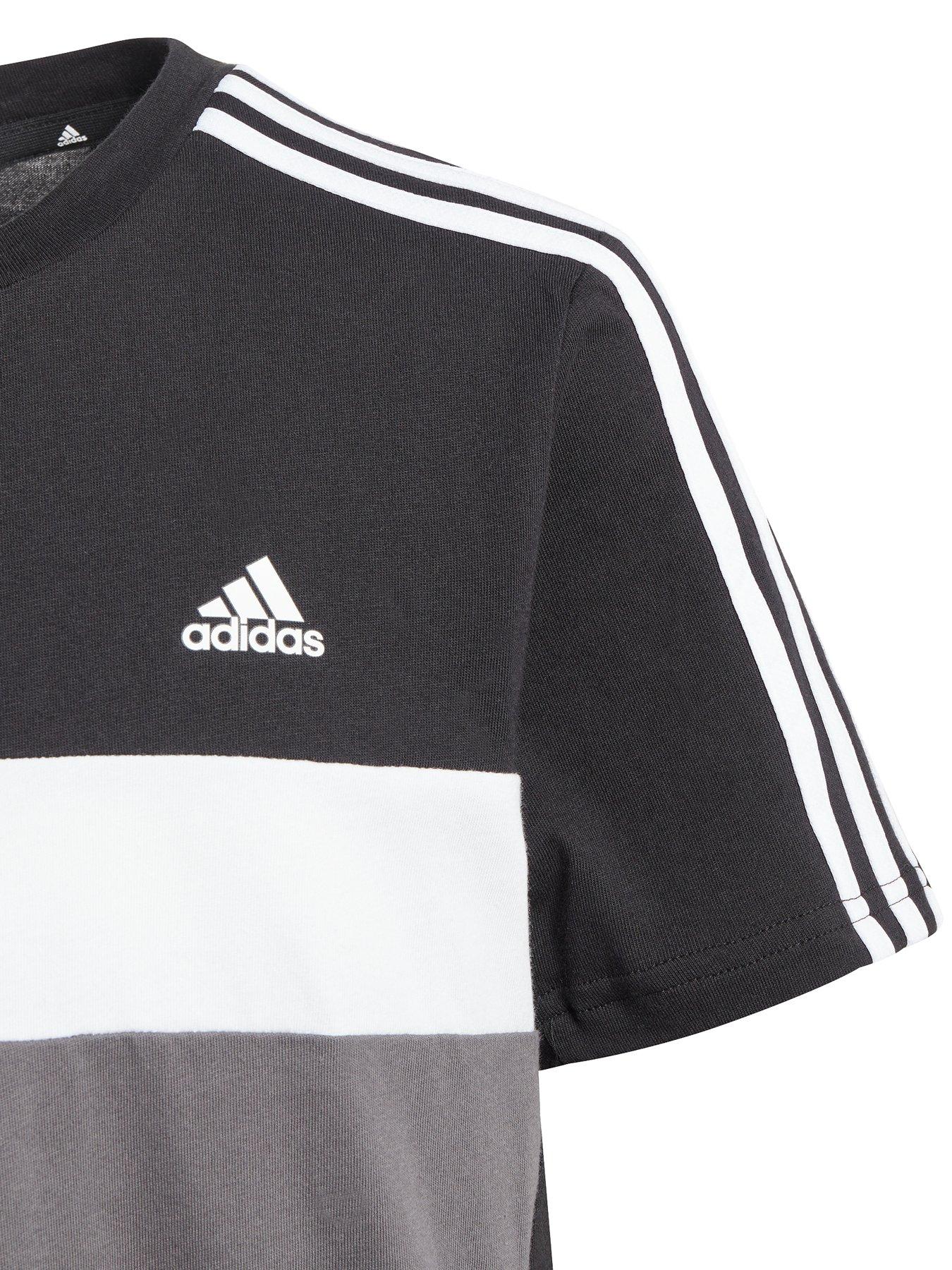 Image 3 of 3 of adidas Sportswear Junior Kids Colorblock Short Sleeve T-Shirt &nbsp;- Black/Grey