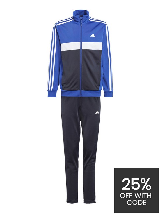 front image of adidas-sportswear-junior-kids-colorblock-tracksuit-blue