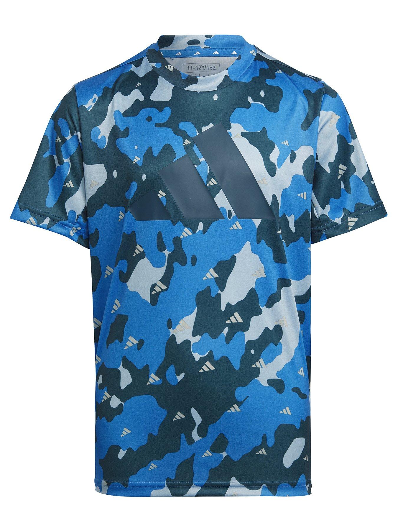 blue camo adidas shirt