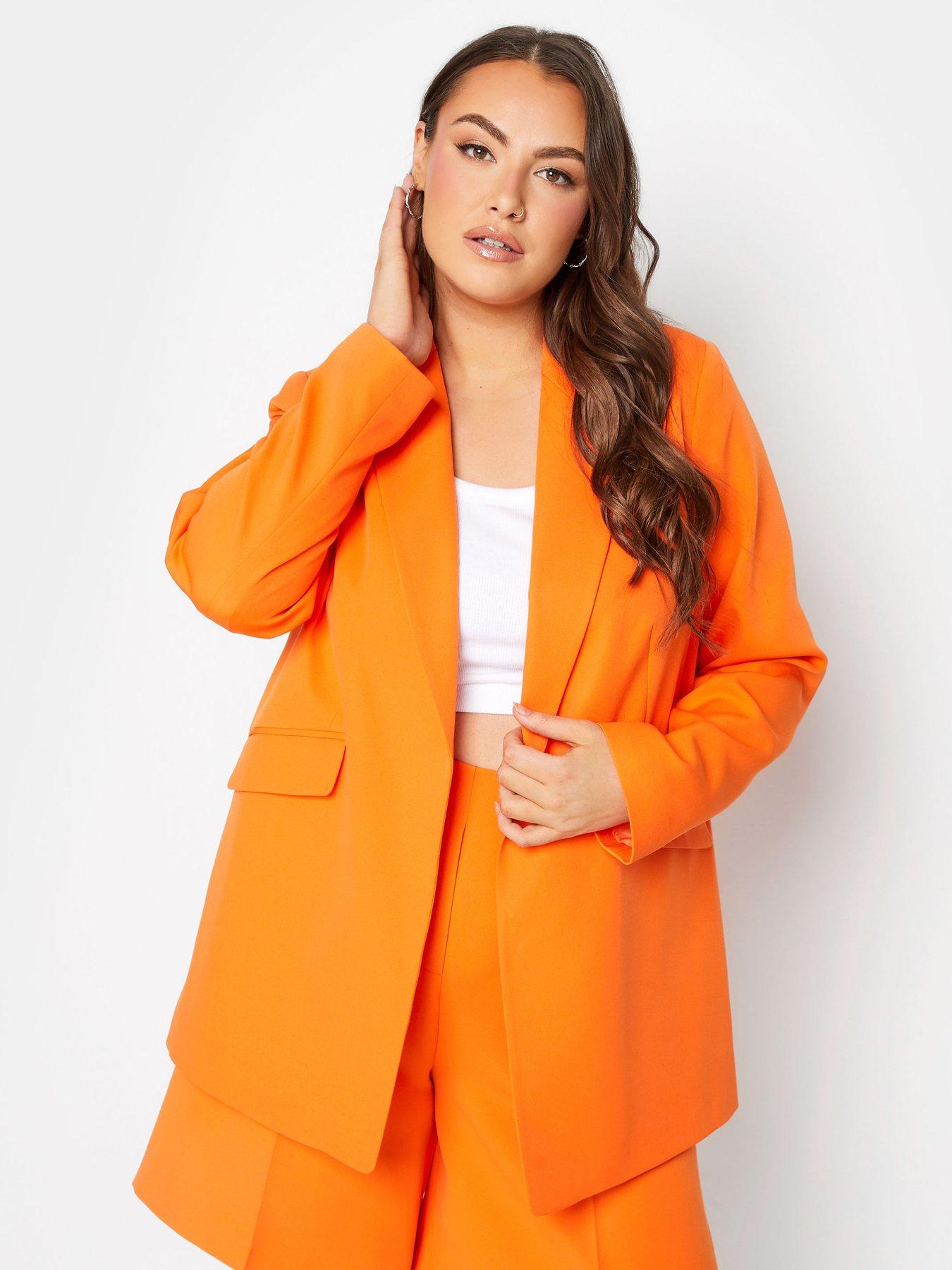 Yours Tailored Edge To Edge Blazer Orange very