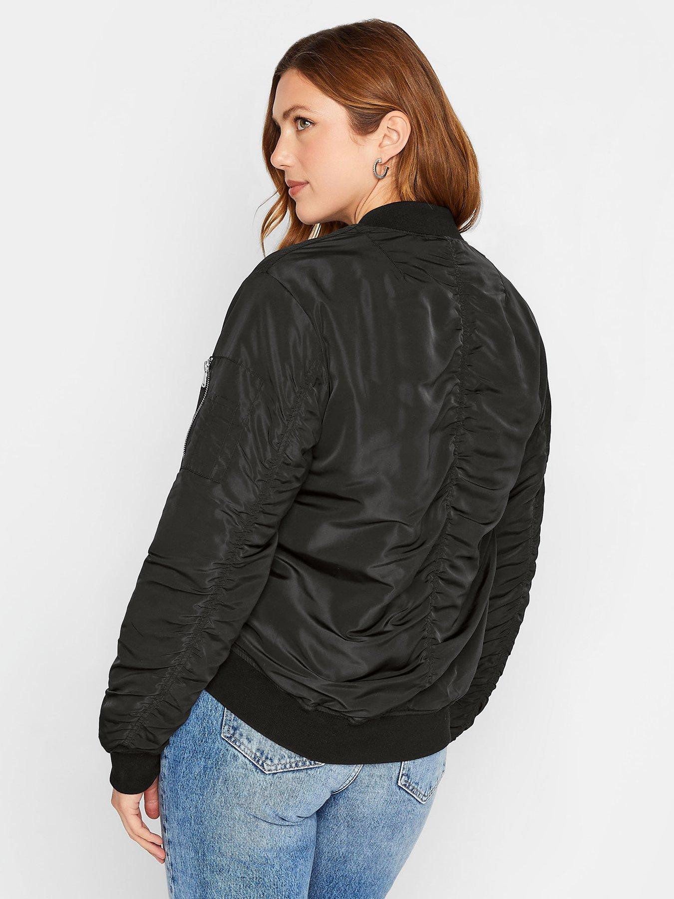 Long black outlet bomber jacket womens