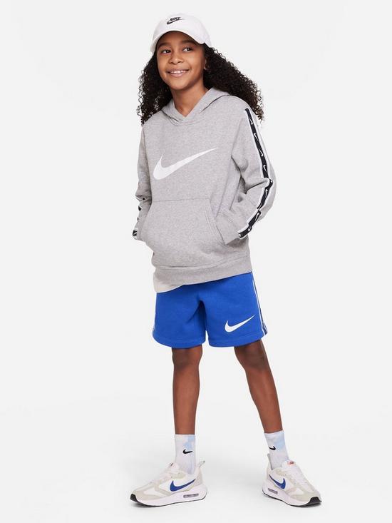 Nike Older Boys Sportswear Repeat Swoosh Fleece Overhead Hoody - Grey ...