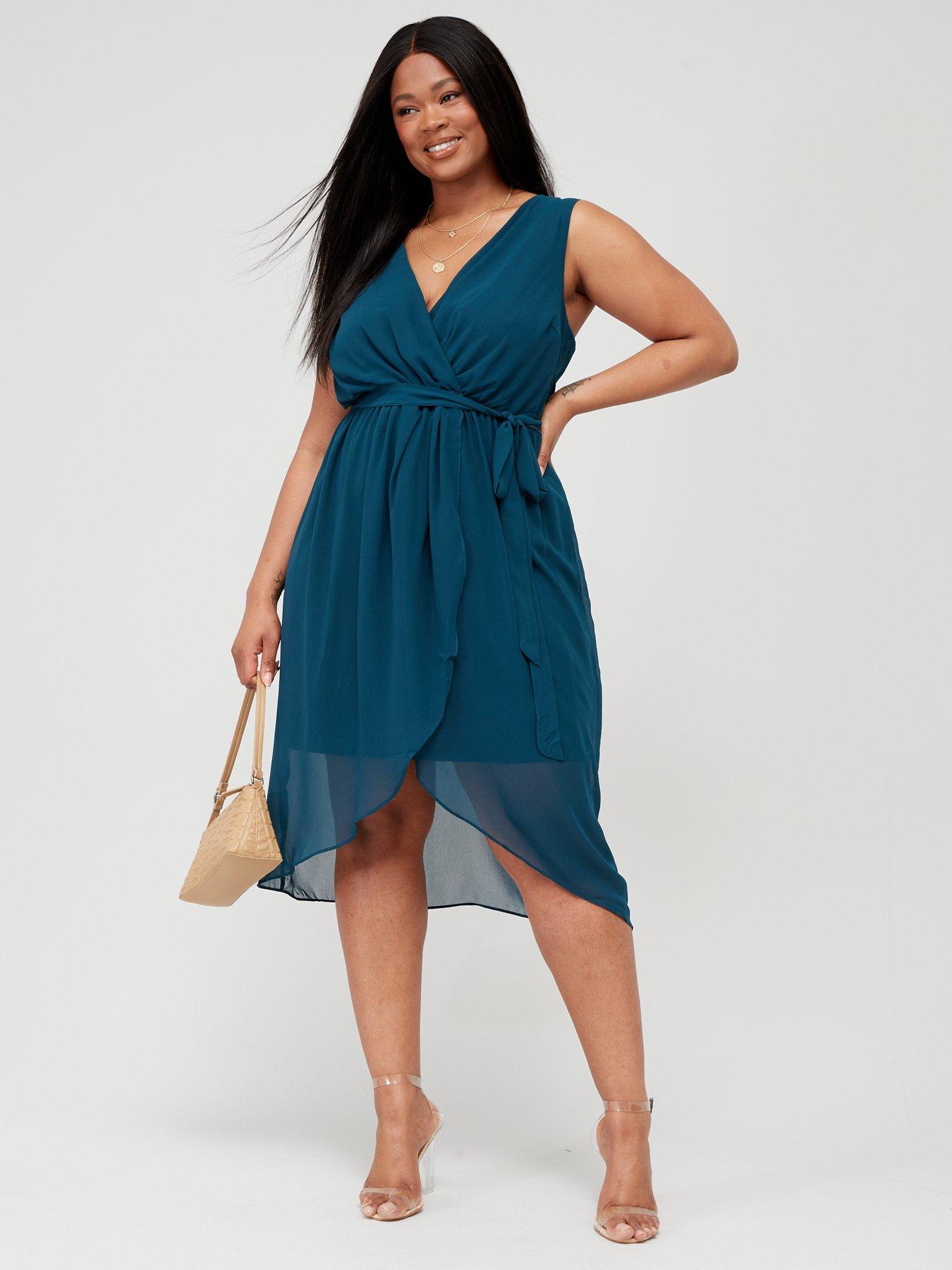 City chic teal dress sale