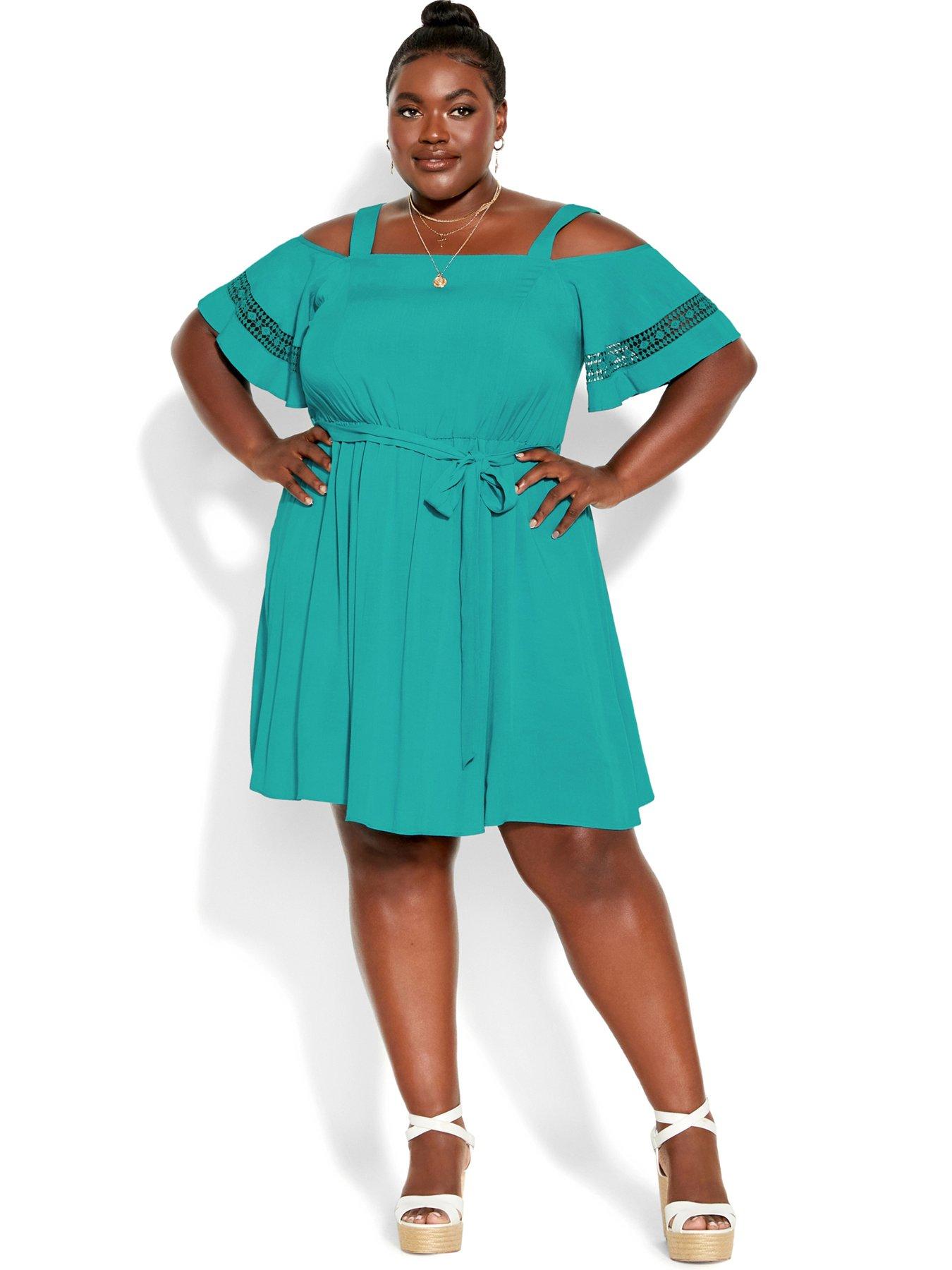 Turquoise cold best sale shoulder dress