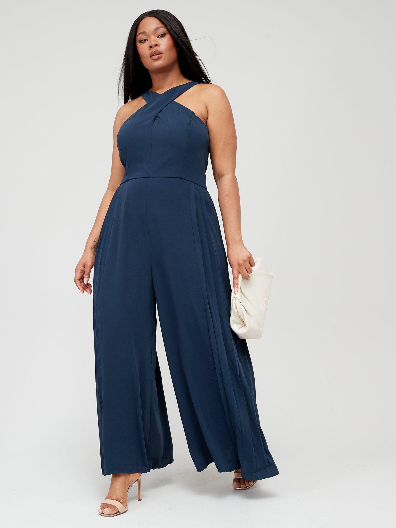 Navy blue hot sale evening jumpsuit