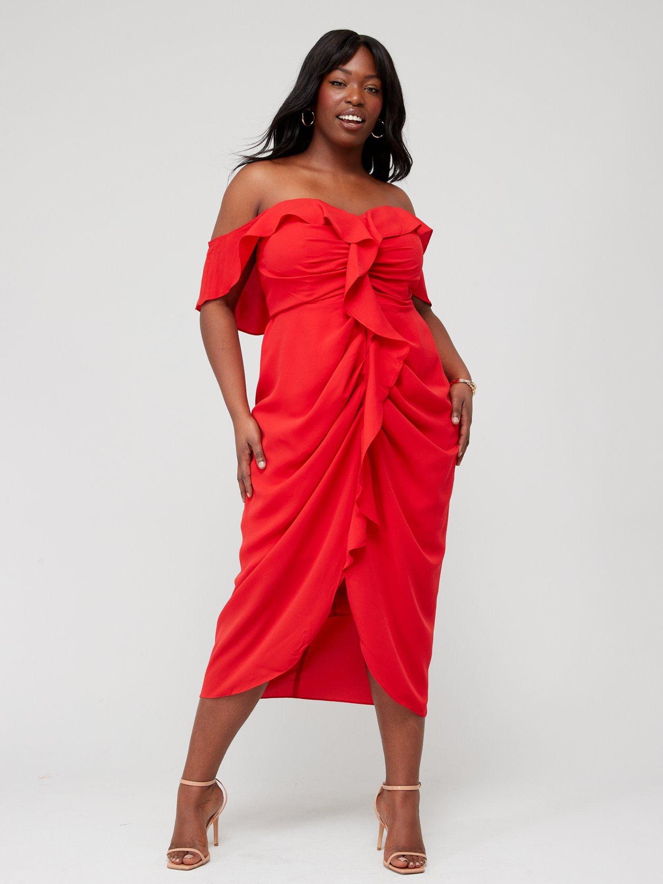 City Chic Va Va Voom Dress - Red