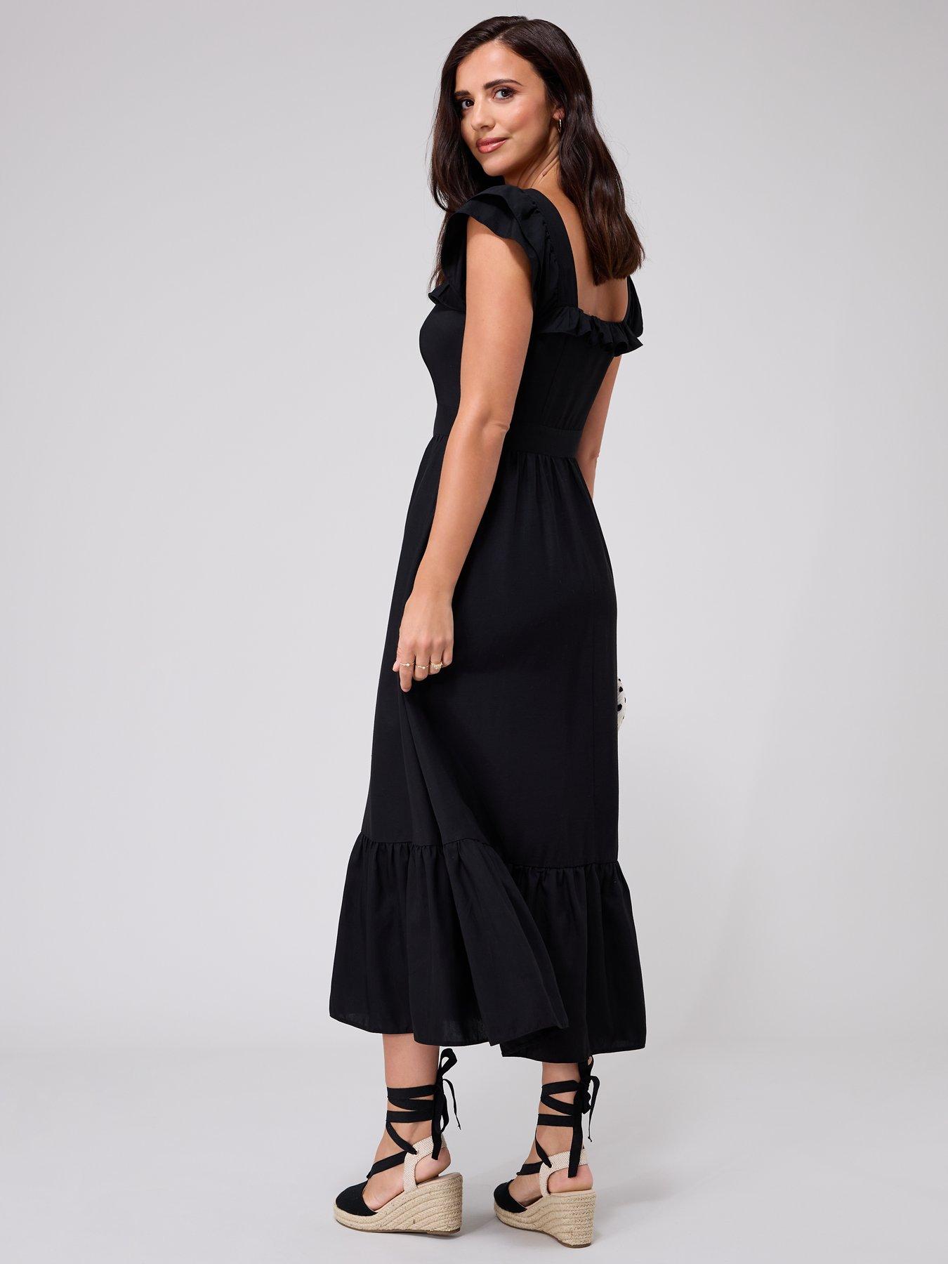 Linen midi dress clearance uk