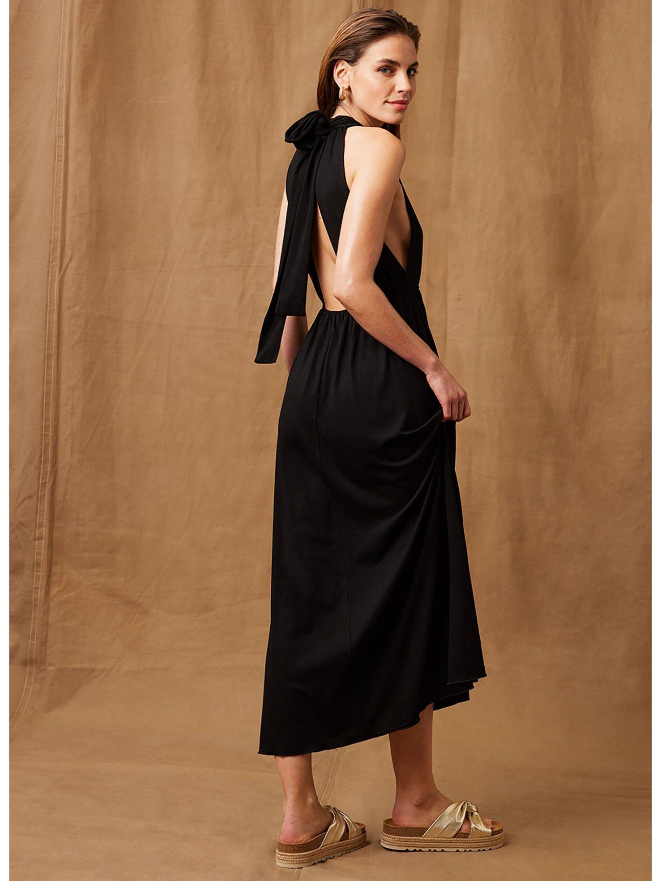 Black Velvet Jersey Maxi Dress