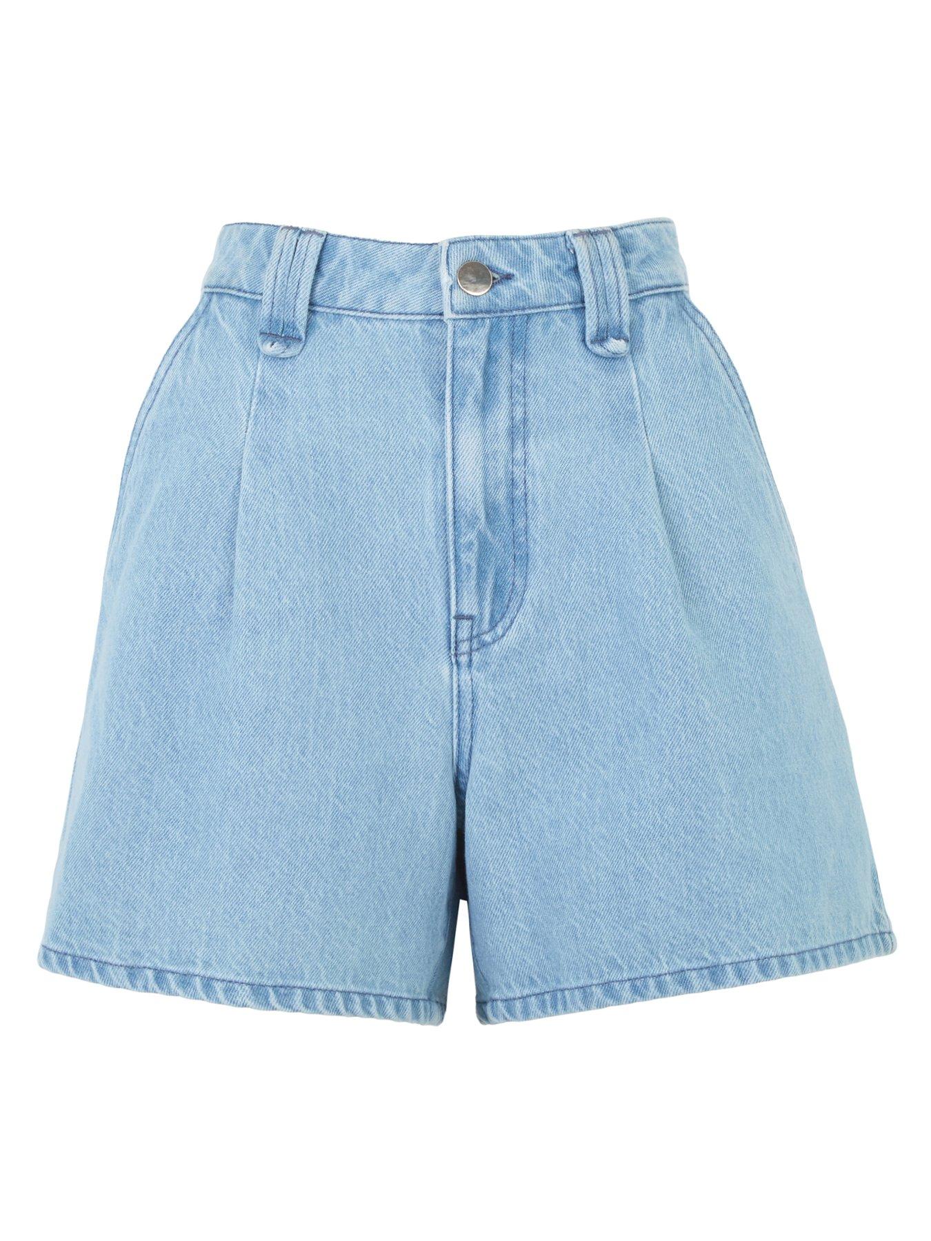 Lucy Mecklenburgh x V by Very Denim Bermuda Short - Blue | Very.co.uk