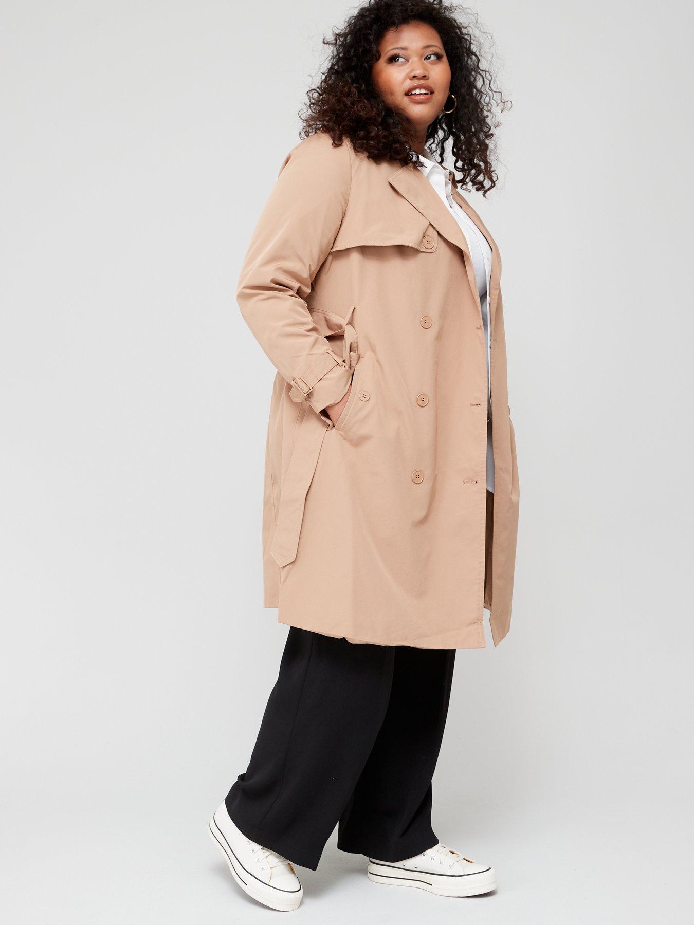 Plus size shop trench coat uk