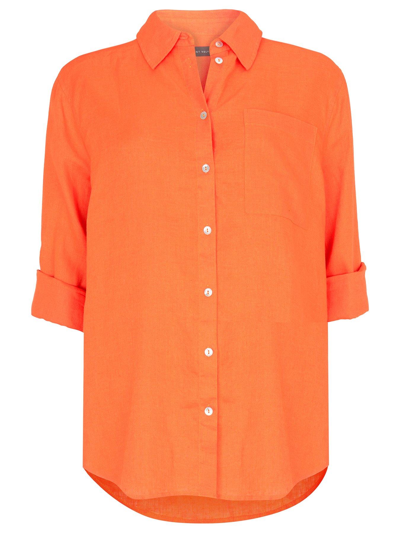 Mint Velvet Orange L/s Linen Shirt | Very.co.uk