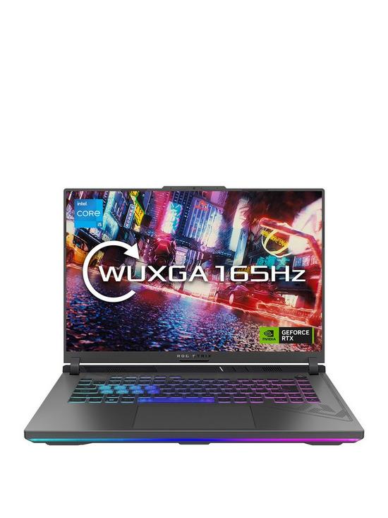 front image of asus-rog-strix-g16-gaming-laptop-16in-fhd-165hz-rtx-4060-intel-core-i5-16gb-ram-512gb-ssd