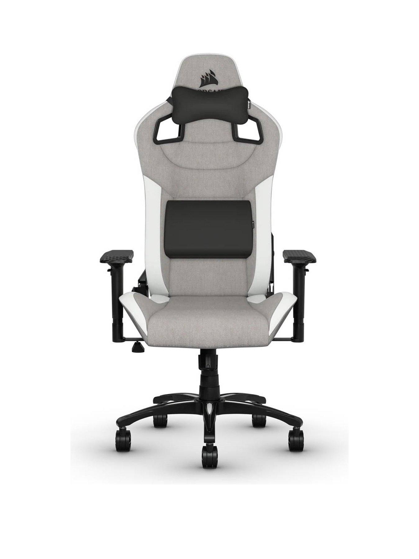 Product photograph of Corsair T3 Rush 2023 White Grey from very.co.uk