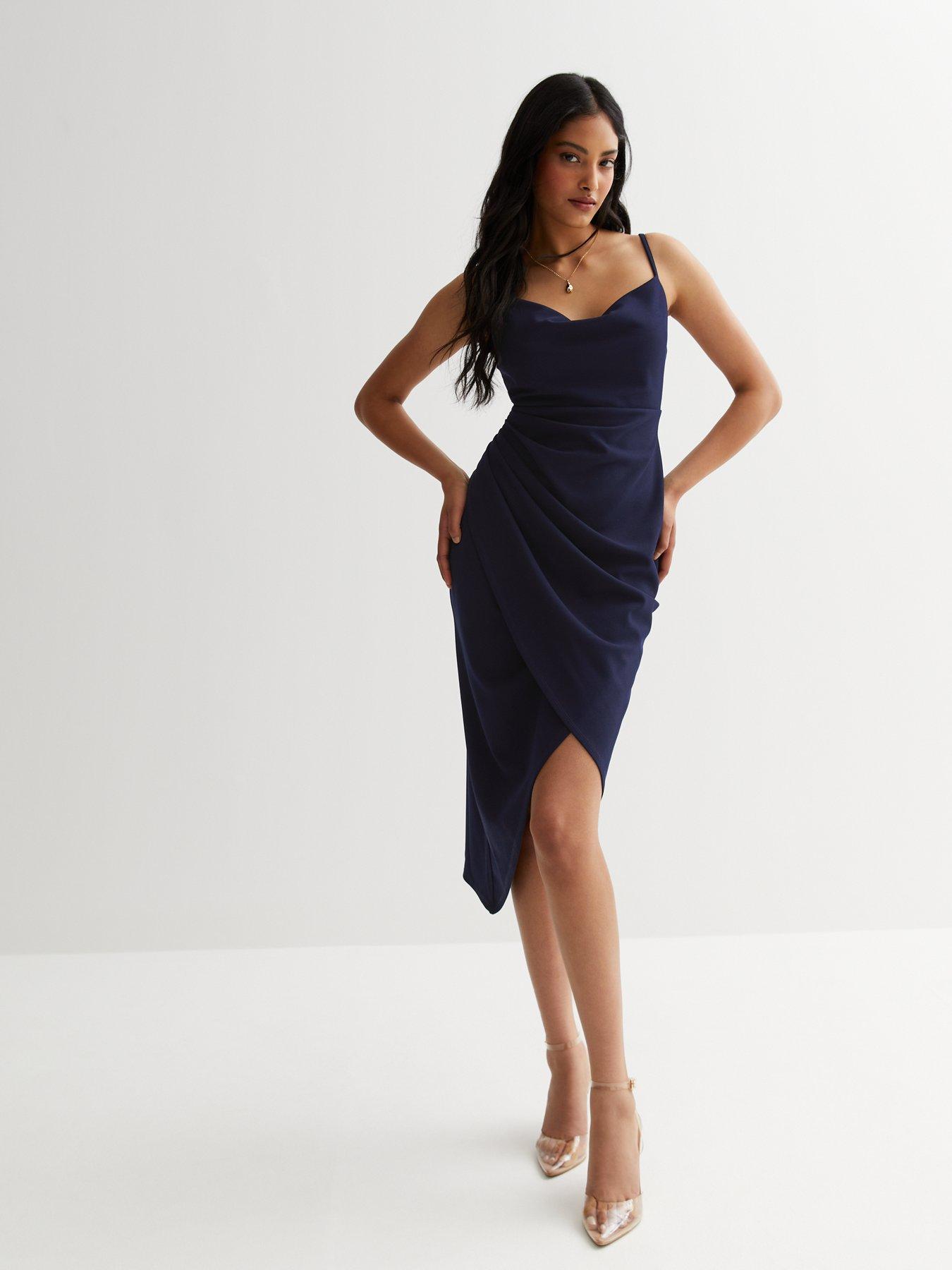 Newlook navy outlet dress