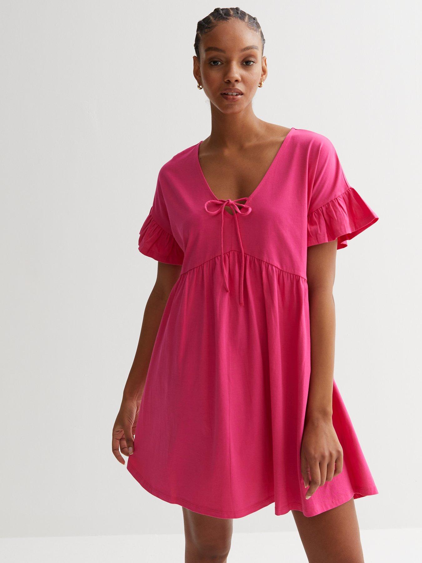 Pink store smock dress