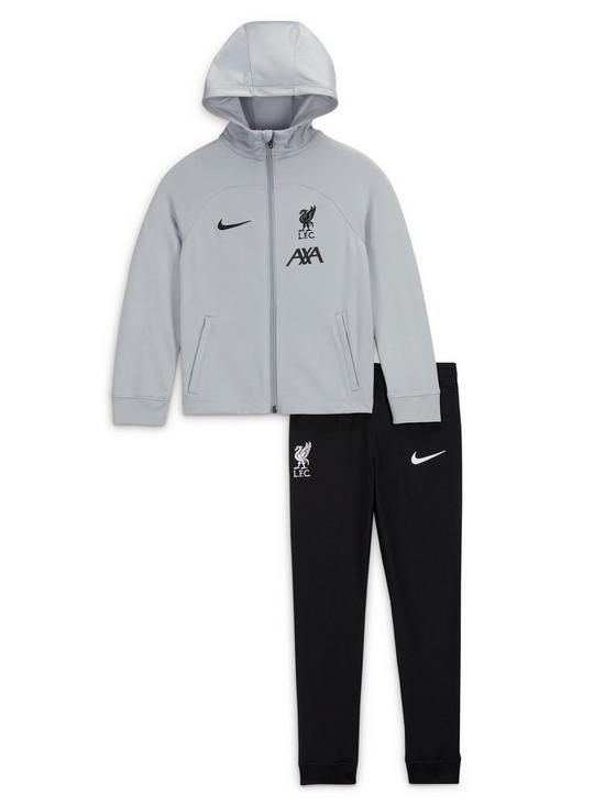 Nike Liverpool FC Kids Strike Hooded Tracksuit - Grey | very.co.uk