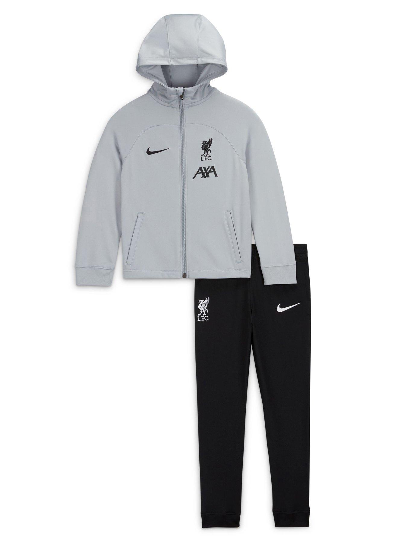 Nike Liverpool FC Kids Strike Hooded Tracksuit Grey very