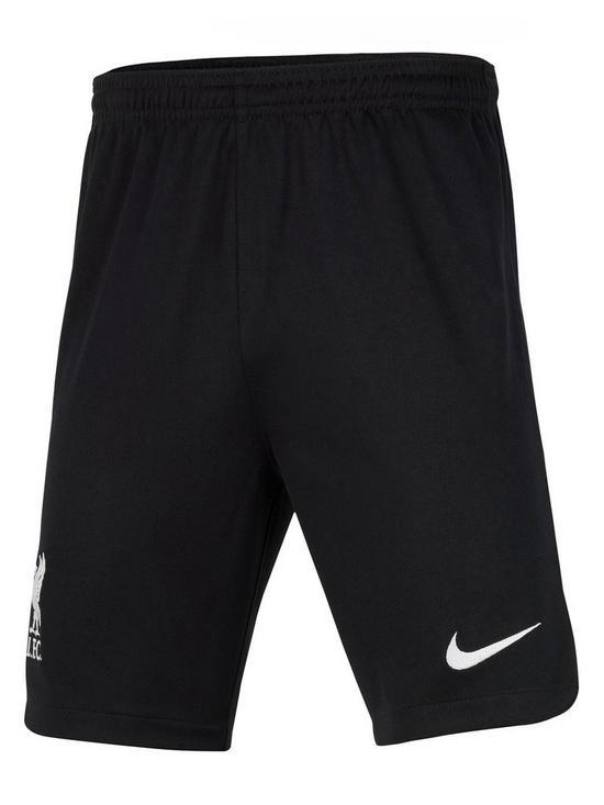 front image of nike-liverpool-junior-2324-away-stadium-shorts-black