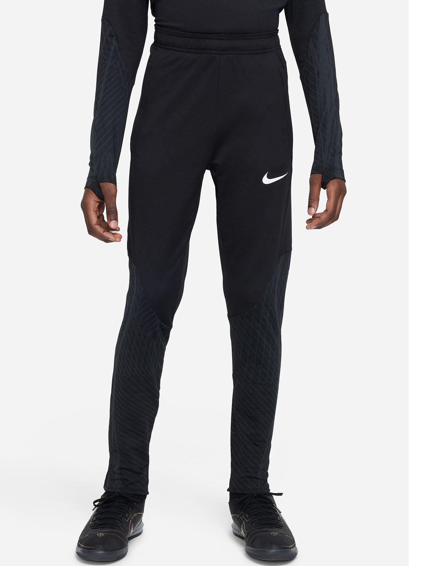 Black nike tracksuit bottoms junior sale