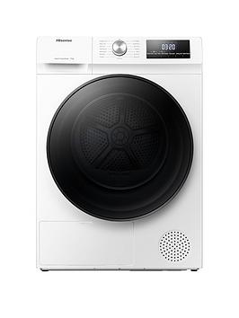 Product photograph of Hisense 3 Series Dhqa902u 9kg Heat Pump Tumble Dryer - White from very.co.uk