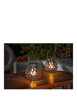 Product photograph of Smart Solar Cool Flame Solar Festival Lantern Pack Of 2 from very.co.uk