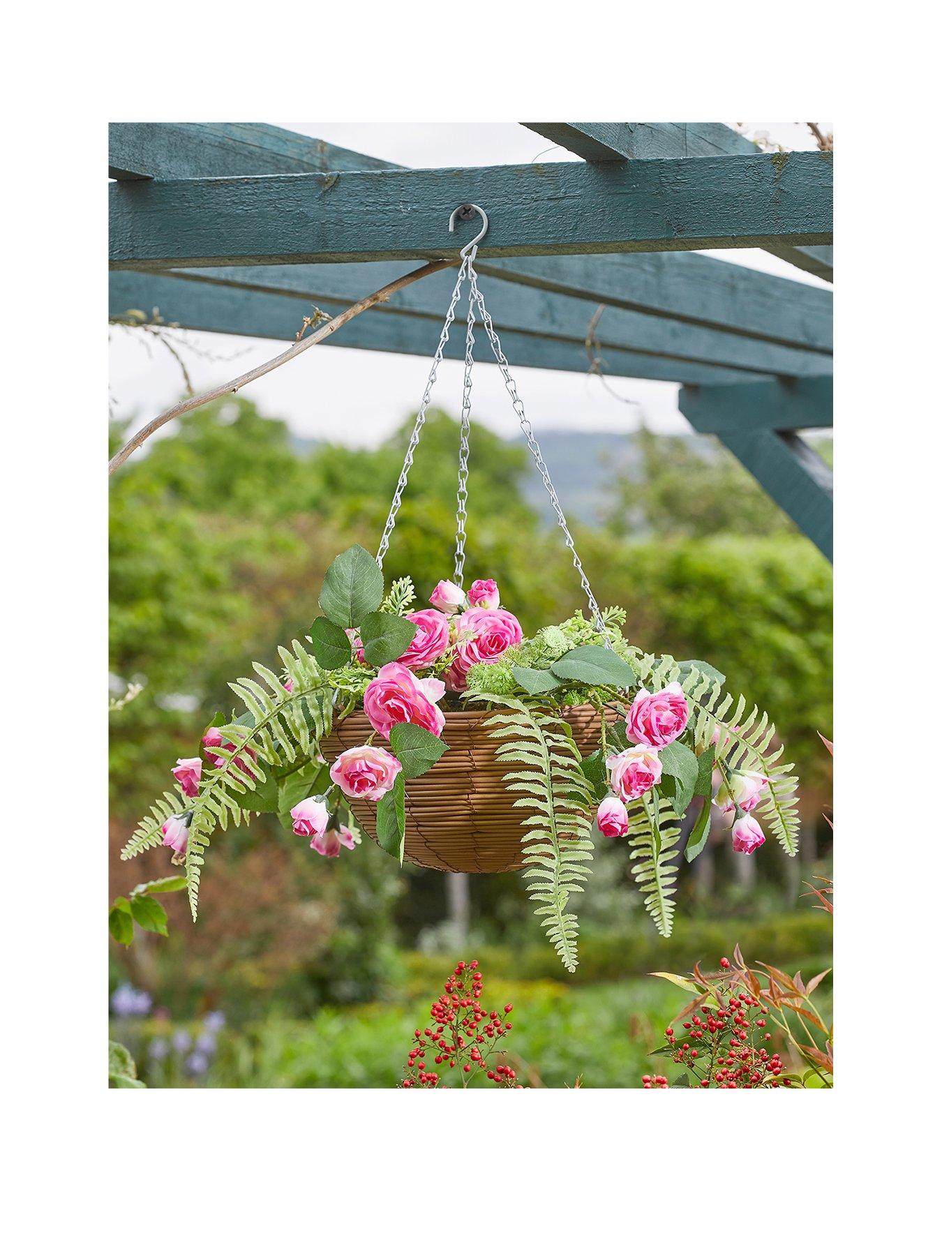 Smart Garden Faux Pink Rose Hanging Basket very.co.uk