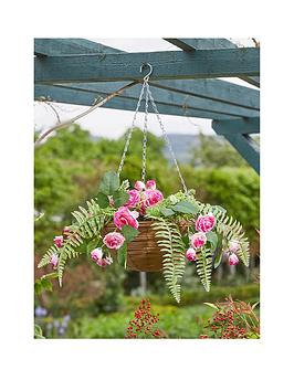 Product photograph of Smart Garden Faux Pink Rose Hanging Basket from very.co.uk