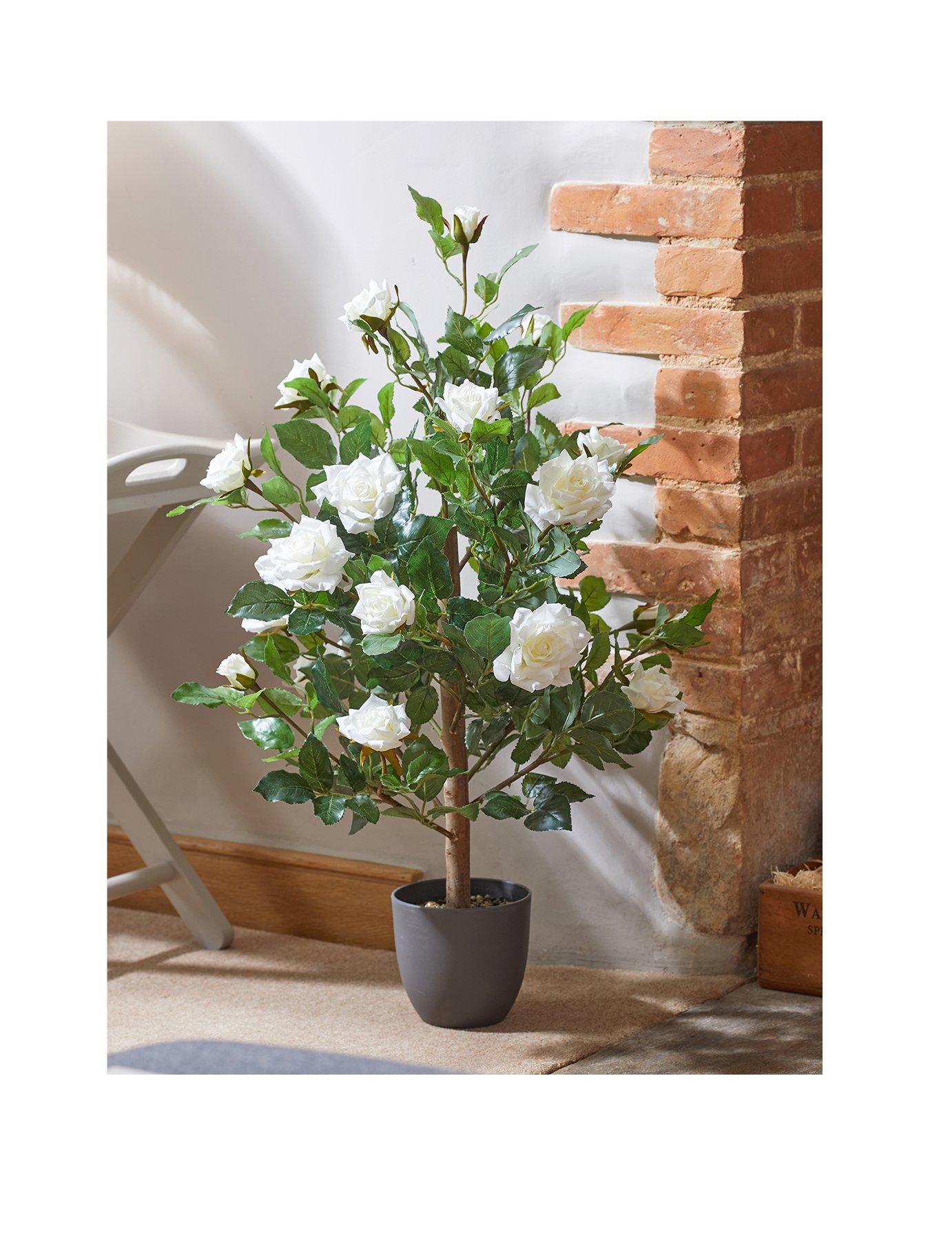 undefined 80cm White Faux Rose Tree