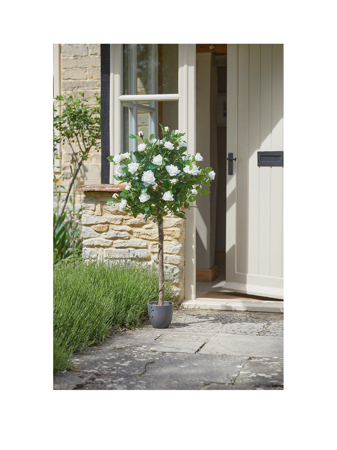 undefined 120cm White Faux Rose Tree
