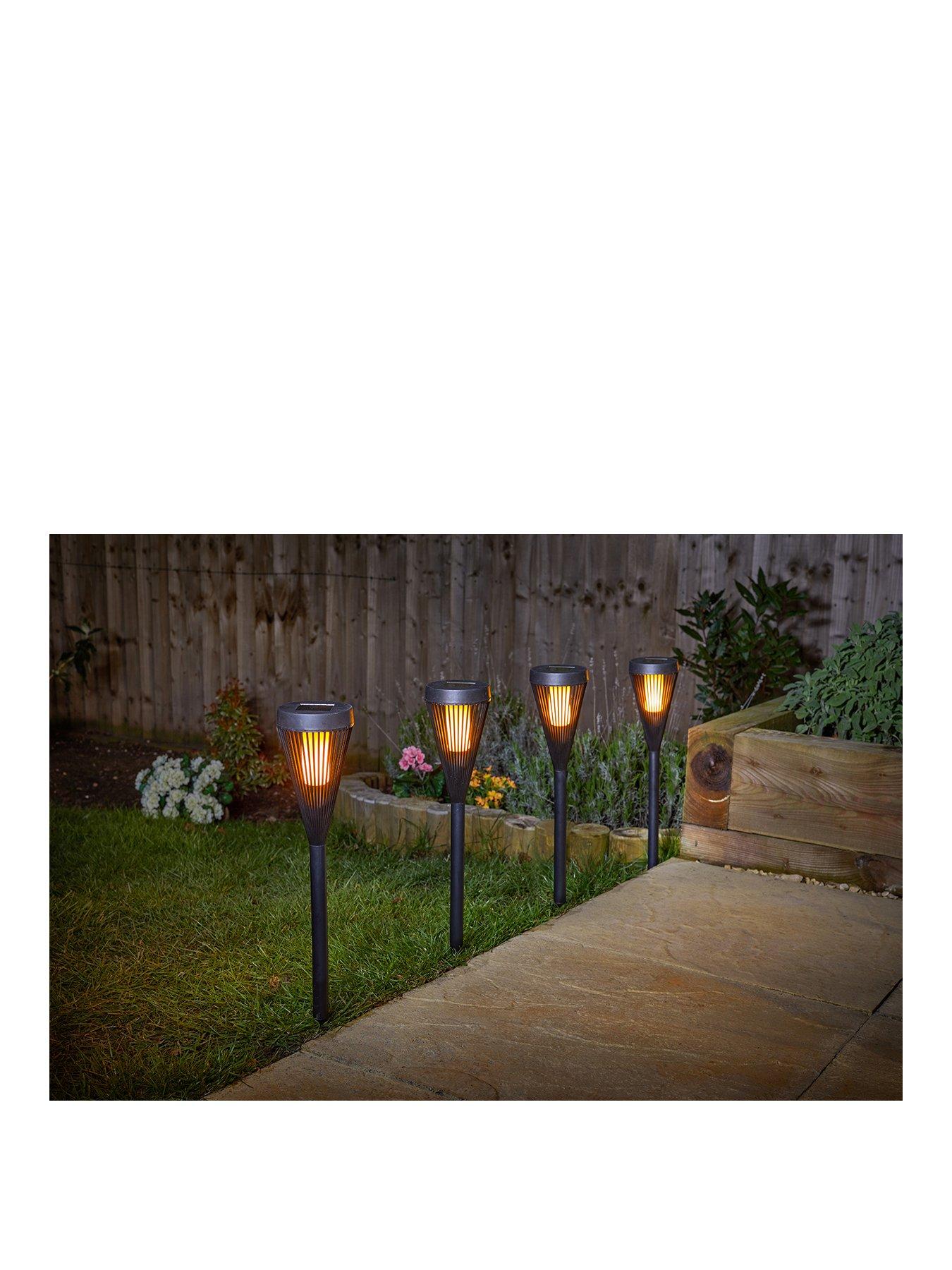 undefined Urbane Flaming Solar Stake Lights - 4 Pack