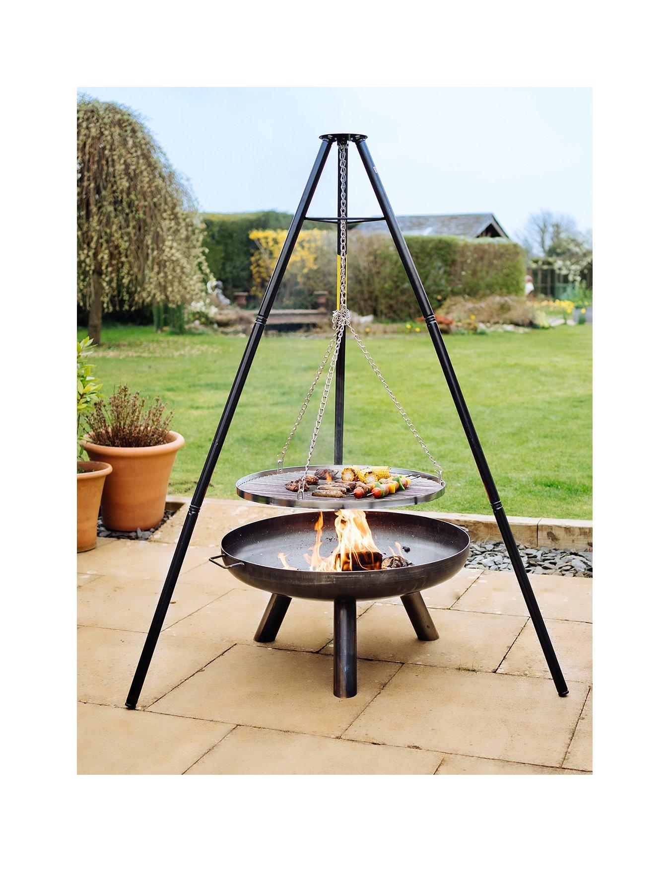 Fire pit shop with hanging grill