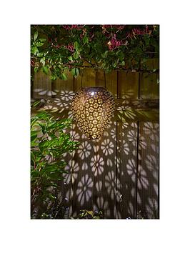 Product photograph of Smart Solar Zahra Bronze Effect Solar Hanging Lantern from very.co.uk