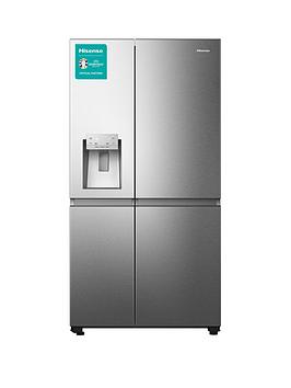 Hisense Rs818N4Tfe 91Cm Wide Pureflat Fridge Freezer With Water  Ice Dispenser - Black