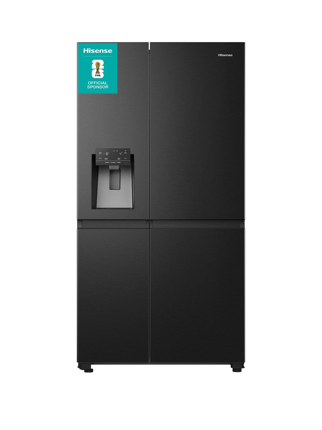 Hisense RS818N4TFE 91cm Wide Pureflat Fridge Freezer with Water  &  Ice Dispenser - Black