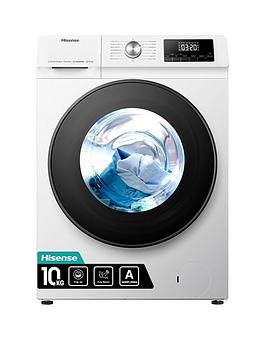 Product photograph of Hisense Wdqa1014evjm 10 Kg Washer Dryer - White from very.co.uk