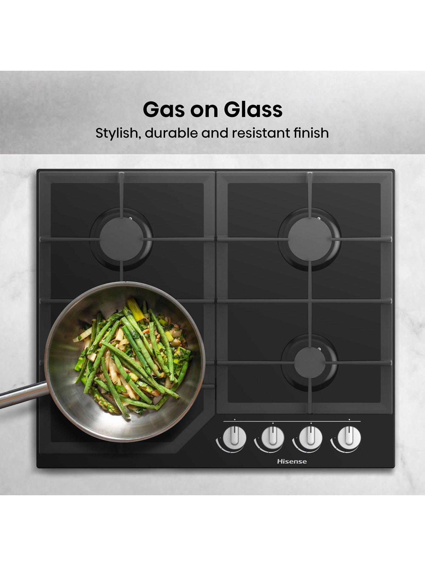 Image 4 of 7 of Hisense GG643B 4 Burner Gas Hob In Black, Glass Top